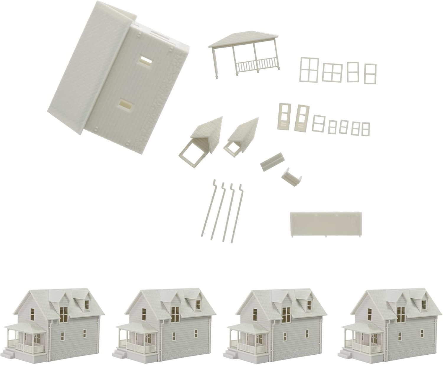 O Scale Model Blank Buildlings Kit Unassembled House for Model Train Layout JZ01JJ (O Scale-1 Unit) DIY Christmas Village Room