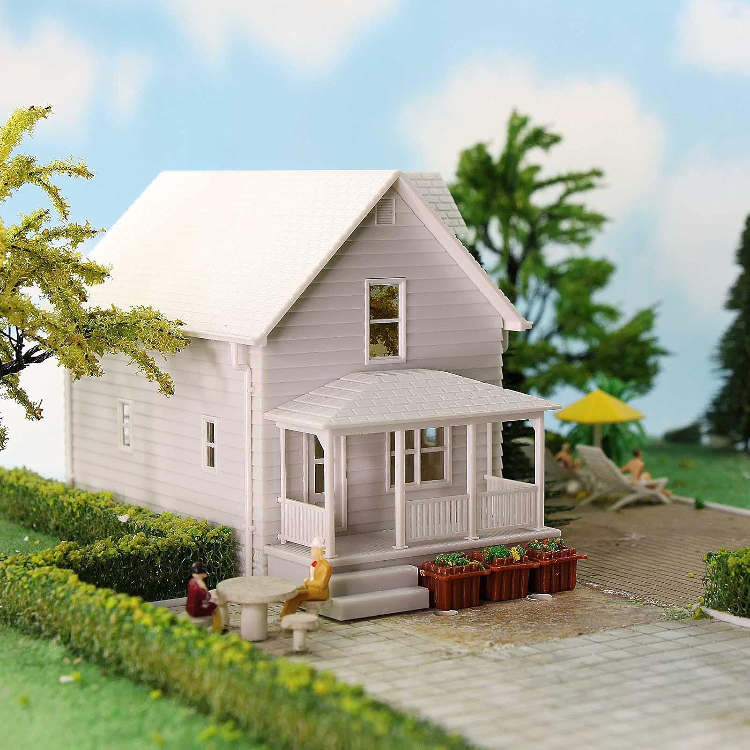 O Scale Model Blank Buildlings Kit Unassembled House for Model Train Layout JZ01JJ (O Scale-1 Unit) DIY Christmas Village Room
