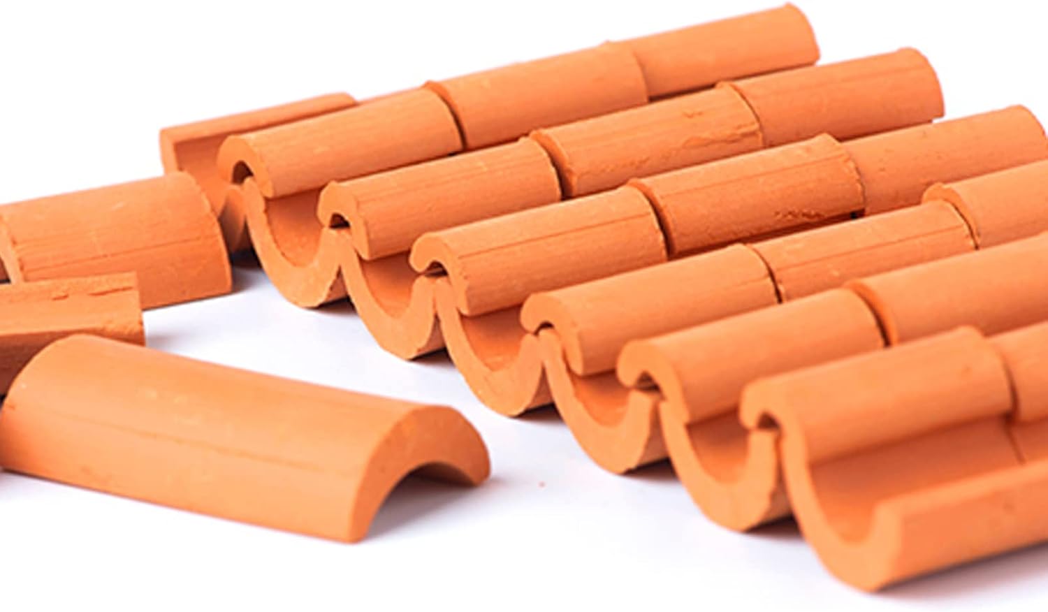 Vaguelly 80 PCS Mini Bricks Roof Tiles, 1:16 Tiny Red Bricks Miniature Model Cement Bricks Set, Stone Dollhouse/Railway/Landscaping Building Set, 17 x 16 x 2mm