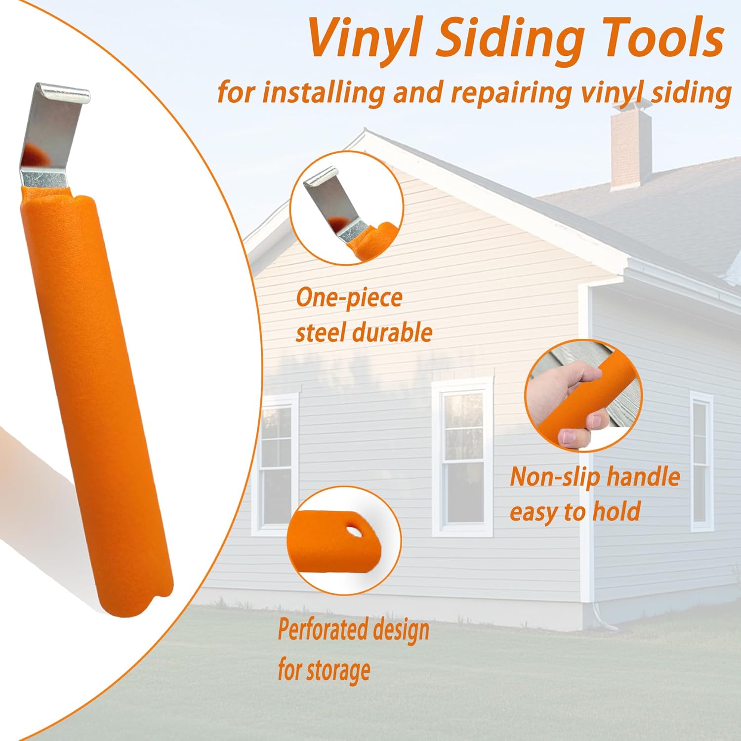 1-Piece Vinyl siding Removal Tool,Zip Tool Vinyl siding,Houses Remove CrowbarTool,Hand Tools with Comfortable Grip,Suitable for House Repair, Removal