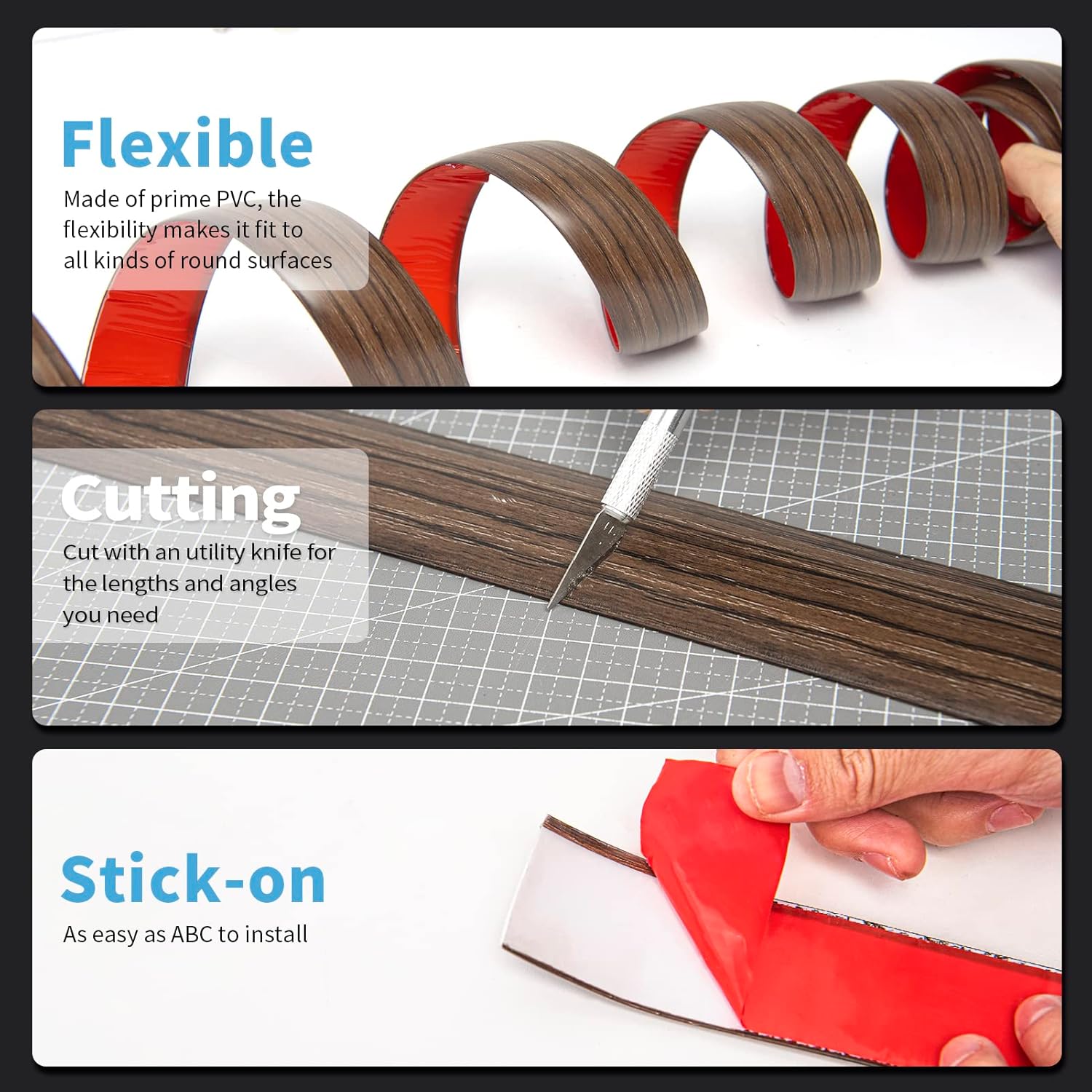 Art3d Self Adhesive Vinyl Floor Transition Strip, Laminate Floor Strip Floor Flat Divider Strip for Joining Floor Gaps,Carpet Threshold, Floor Tiles（4 FT, 1.57in, Gray）