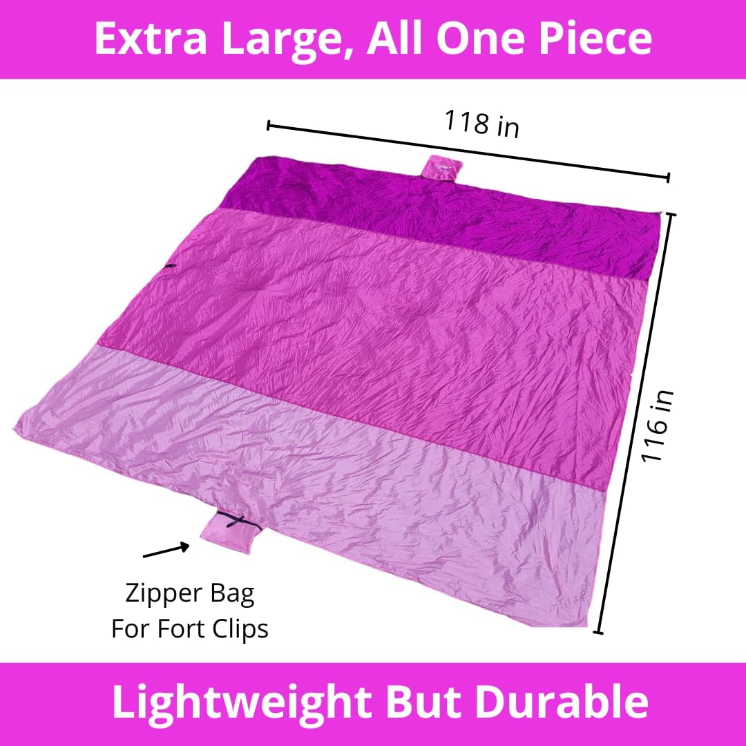 ez clipz- Fort Building Kit- Large Lightweight Blanket and Clips to Attach to Furniture-Best Gift for Kids/Children- by Pickle  Olive (Blue)