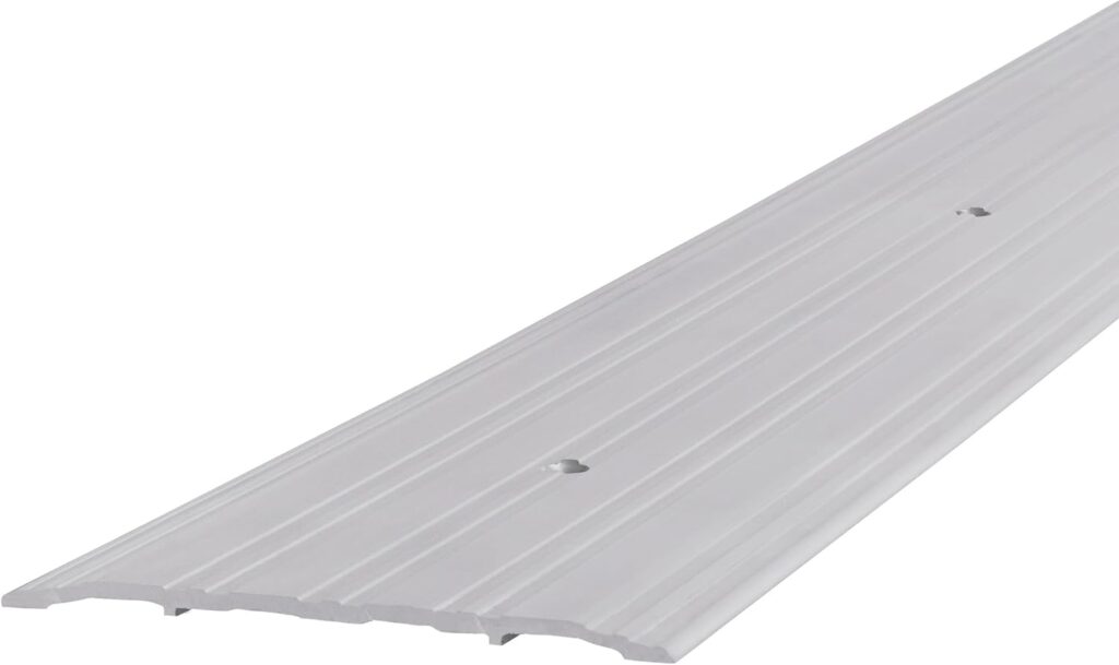 M-D Building Products 68684 Aluminum Commercial Flat-Profile Threshold: Durable and Sleek Entryway Access Solution Draft Protection (6 in. x 1/4 in. x 72 in.) (Silver)