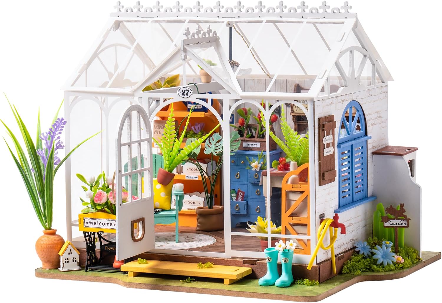 Rowood Miniature House Kits for Adults,DIY Mini House Building Kit,Wooden Dollhouse Kit with LED for Kids Teens Beginners as Birthday (Tipsy Restaurant)