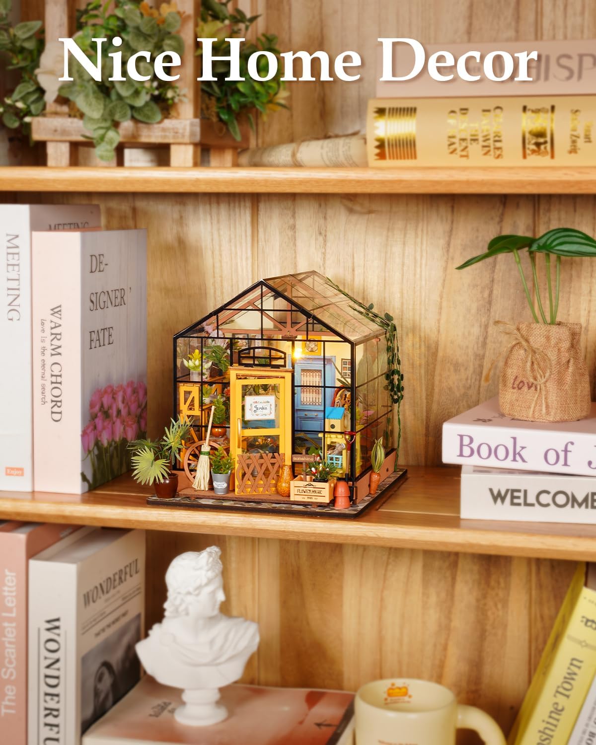 Rowood Miniature House Kits for Adults,DIY Mini House Building Kit,Wooden Dollhouse Kit with LED for Kids Teens Beginners as Birthday (Tipsy Restaurant)