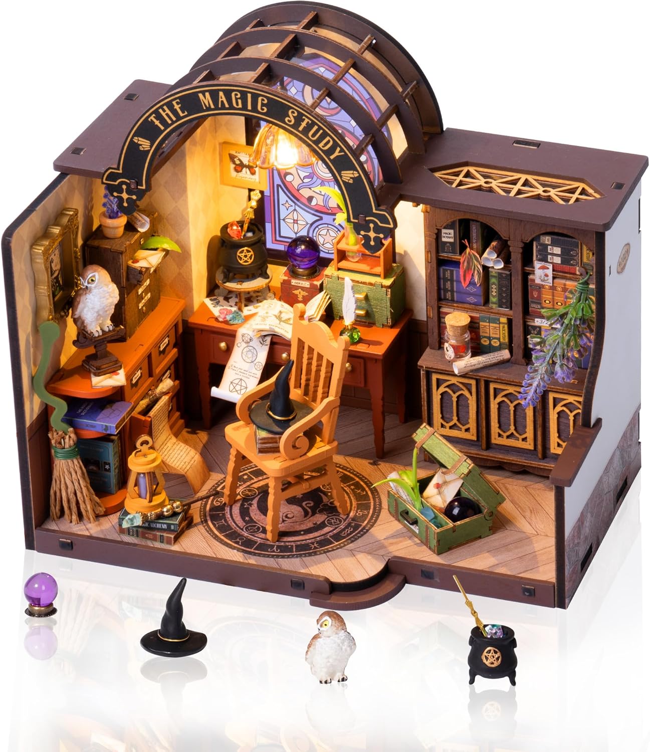 Rowood Miniature House Kits for Adults,DIY Mini House Building Kit,Wooden Dollhouse Kit with LED for Kids Teens Beginners as Birthday (Tipsy Restaurant)