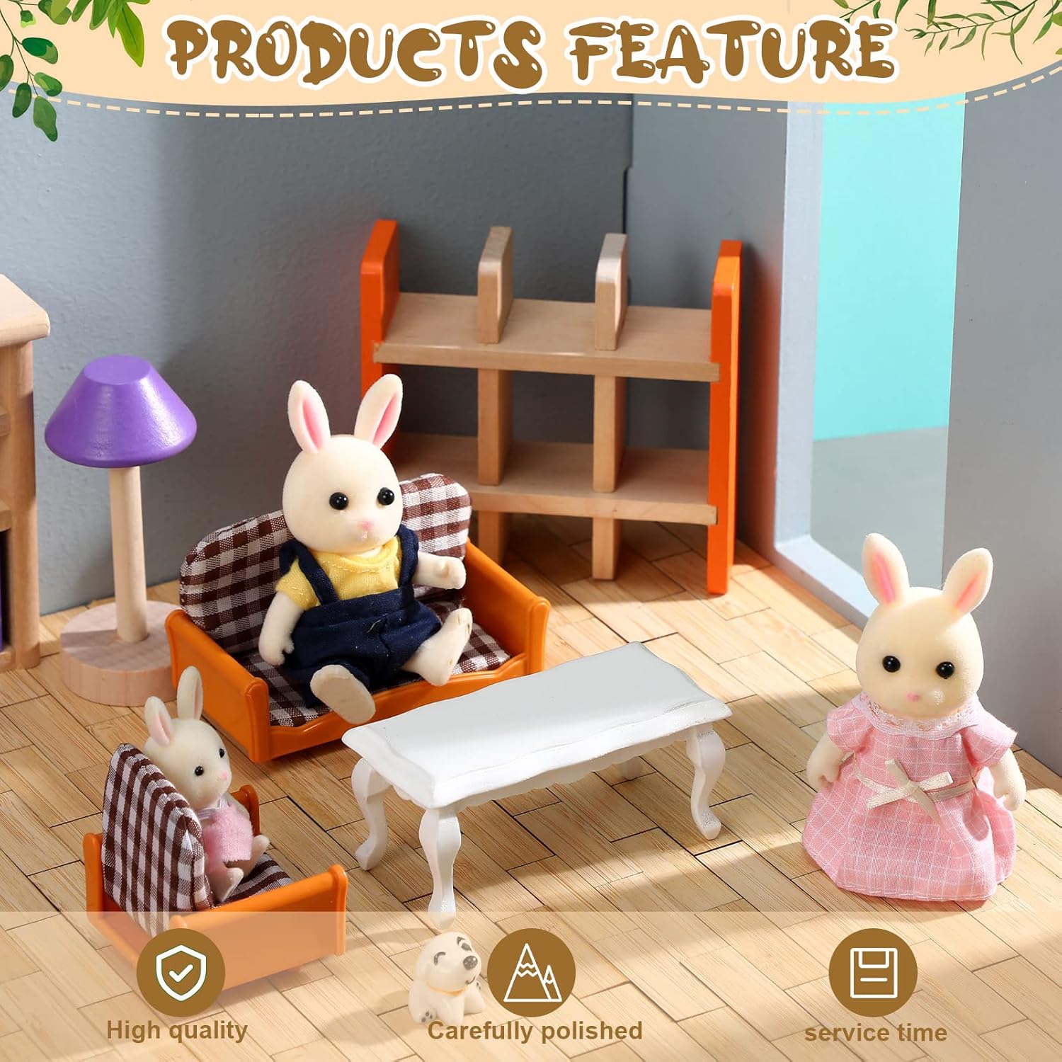 Sintuff 200 Pcs Beige Miniature Dollhouse Flooring Mini DIY Wooden Dollhouse Floor Boards 1:12 Scale Doll House Accessories for Model Decor