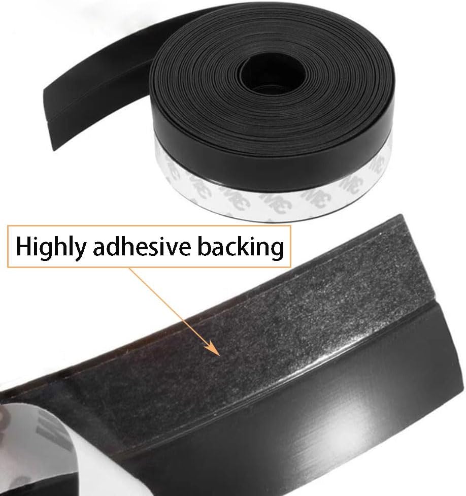 Window Sealing Strip, Self Adhesive Weather Stripping, Silicone Door Bottom Seal Strip Tape for Gaps of House Glass Shower Window and Door Weatherproof Soundproof, Transparent (10m 45mm Transparent)